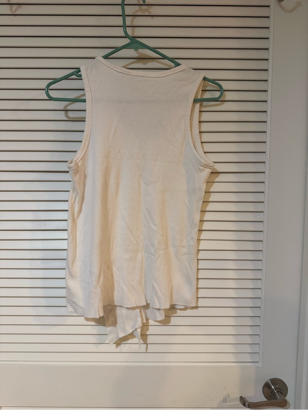 A/X Armani Exchange White Asymmetrical Ruffle Tank Top Size L - Picture 4 of 6